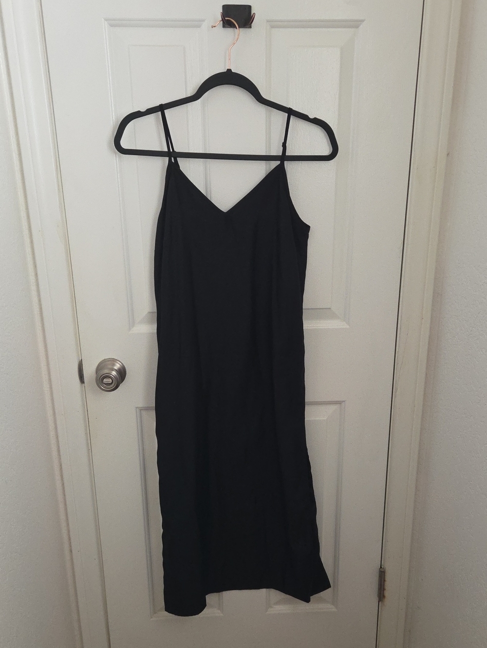 Classic Black Slip Dress with Spaghetti Straps